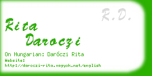 rita daroczi business card